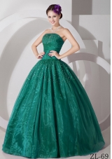 Elegant Sweetheart Tulle Turquoise Sweet 15 Dresses with Beading