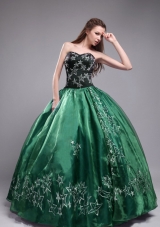 Pretty Sweetheart Orangza Turquoise Quinceanera Dress with Embroidery