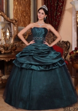 Cheap Turquoise Sweet 15 Dresses with Strapless Beading