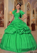 Sweetheart Taffeta Beading Sweet 15 Dresses with Pick-ups