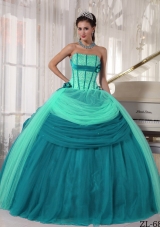 2014 Strapless Pretty Quinceanera Dresses with Beading