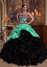 Princess Sweetheart Organza Quinceanera Dresses with Pick-ups and Ruffles