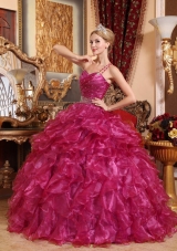 New Style One Shoulder Organza Quinceanera Dresses with Beading and Ruffles