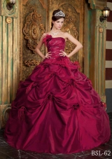 Strapless Quinceanera Gowns Dress with Hand Made Flowers and Beading