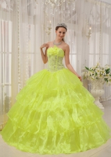 2014 Spring Strapless Quinceanera Gowns with Beading