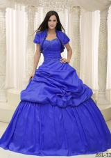 2014 Beautiful Sweetheart Lace Appliques For Quinceanera Dresses with Pick-ups
