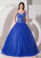 2014 Cute Quinceanera Dresses with Puffy Spaghetti Straps Beading