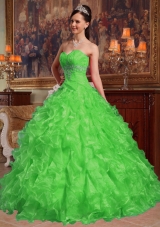 2014 Ball Gown Sweetheart Beading Long Quinceanera Gowns