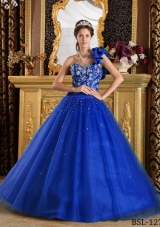 2014 Cute Princess Quinceanera Dresses One Shoulder with Beading