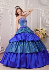 Gorgeous Multi-color Ball Gown Strapless with Ruffled Layers and Bow for 2014 Quinceanera Dress