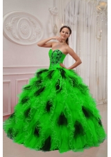 Ball Gown Sweetheart Beading and Ruching Quinceanera Gowns