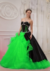 Beautiful Puffy Sweetheart Appliques Quinceanera Dresses for 2014