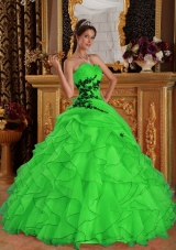 Cheap Appliques Puffy Sweetheart Long 2014 Quinceanera Dresses
