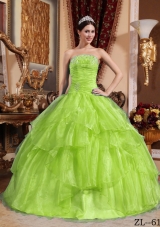 Cute Ball Gown Strapless Beading Long Quinceanera Dresses