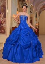 Exquisite Strapless Beading and Embroidery Quinceanera Dress for 2014