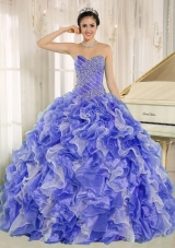 2014 Spring Sweetheart Pretty Quinceanera Dresses with Beading and Ruffles