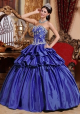 Discount Puffy Sweetheart Appliques 2014 Quinceanera Dresses
