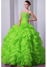 Popular Princess Sweetheart Beading and Ruffles Quinceanea Dresses
