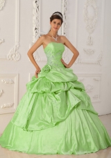 Princess Strapless Quinceanera Gowns with Beading and Pick-ups