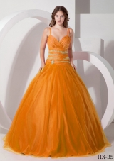 Spaghetti Straps Princess Quinceanera Gowns Dresses with Beading