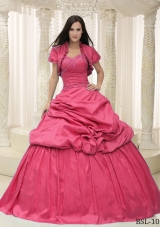2014 Beautiful Sweetheart Appliques and Lace For Quinceanera Dress with Pick-ups