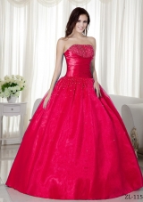Discount Ball Gown Strapless for 2014 Beading Quinceanera Dress