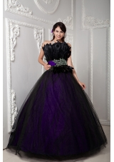 Puffy Beading and Feather for 2014 Spring Quinceanera Dresses