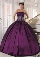 Puffy Strapless Embroidery and Beading 2014 New Style Quinceanera Dresses