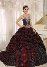 Spagetti Straps Quinceanera Dresses with Appliques and Pick-ups