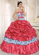 Beaded and Pick-ups For Red 2014 New Style Quinceanera Dress
