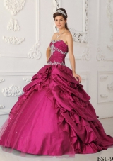 Classical Princess Sweetheart Pick-ups and Appliques 2014 Quinceanera Dresses