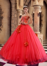 Elegant Red Princess Strapless 2014 Beading Quinceanera Dresses