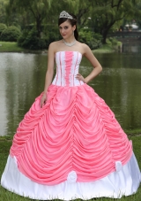 2014 Custom Made Quinceneara Dresses with Pick-ups Strapless