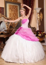 Beautiful Princess Strapless Sweet 16 Dresses with Hand Made Flowers