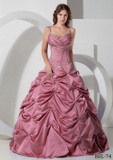 Elegant Spaghetti Straps Princess Quinceanera Dress with Beading