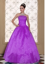 2014 Lovely Strapless Quinceanera Dress With Beaded Decorate Bust