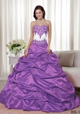 A-line Sweetheart Appliques and Pick-ups 2014 Dresses For a Quince