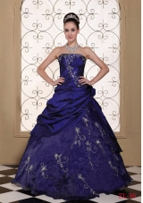 Customize Exclusive Strapless Quinceanera Dress With Embroidery For 2014