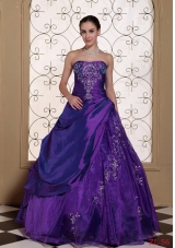 Spring A-line Appliques and Ruching Quinceanera Dress for Girl