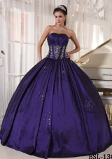 Discount Strapless Taffeta Embroidery and BeadingQuinceanera Dress