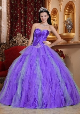 Sweetheart Beading Dresses For Quinceaneras with Ruffles and Ruching