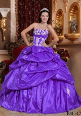 Ball Gown Strapless Appliques and Pick-ups Dresses For 15