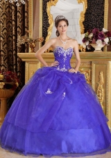 Purple Ball Gown Sweetheart Appliques Lovely Pick-ups Quinceanera Dress