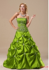 Elegant A-line 2013 Quinceanera Gowns with Appliques and Pick-ups