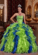 Exclusive Puffy Sweetheart 2014 Beading Quinceanera Dresses