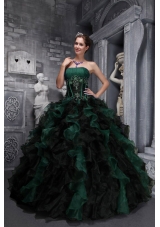 Exclusive Strapless Appliques and Ruffles 2014 Multi-color Quinceanera Gowns