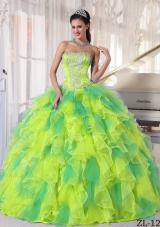 Luxurious Strapless Ruffles and Appliques Quinceanera Dresses for 2014