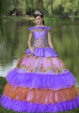 New Style Off The Shoulder Appliques Ball Gown Quinceanera Dresses For 2014