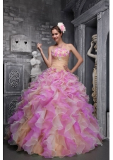 2014 Lovely Strapless Multi-color Long Quinceanera Dresses