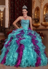 2014 Spring Exclusive Puffy Sweetheart Beading Quinceanera Dresses
